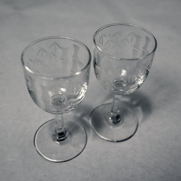 Mid Century Sasaki Bamboo Glasses - Set of 11 - Etched Bamboo Chinoiserie - Picture 5 of 9